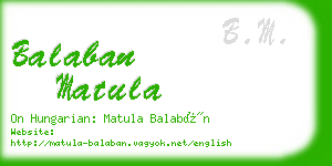 balaban matula business card